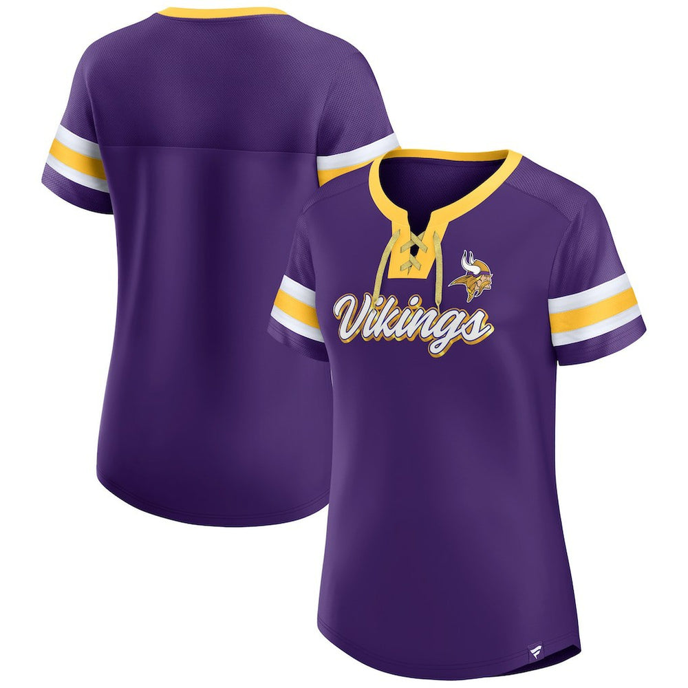 Minnesota Vikings Women's Original State Lace-Up T-Shirt Purple