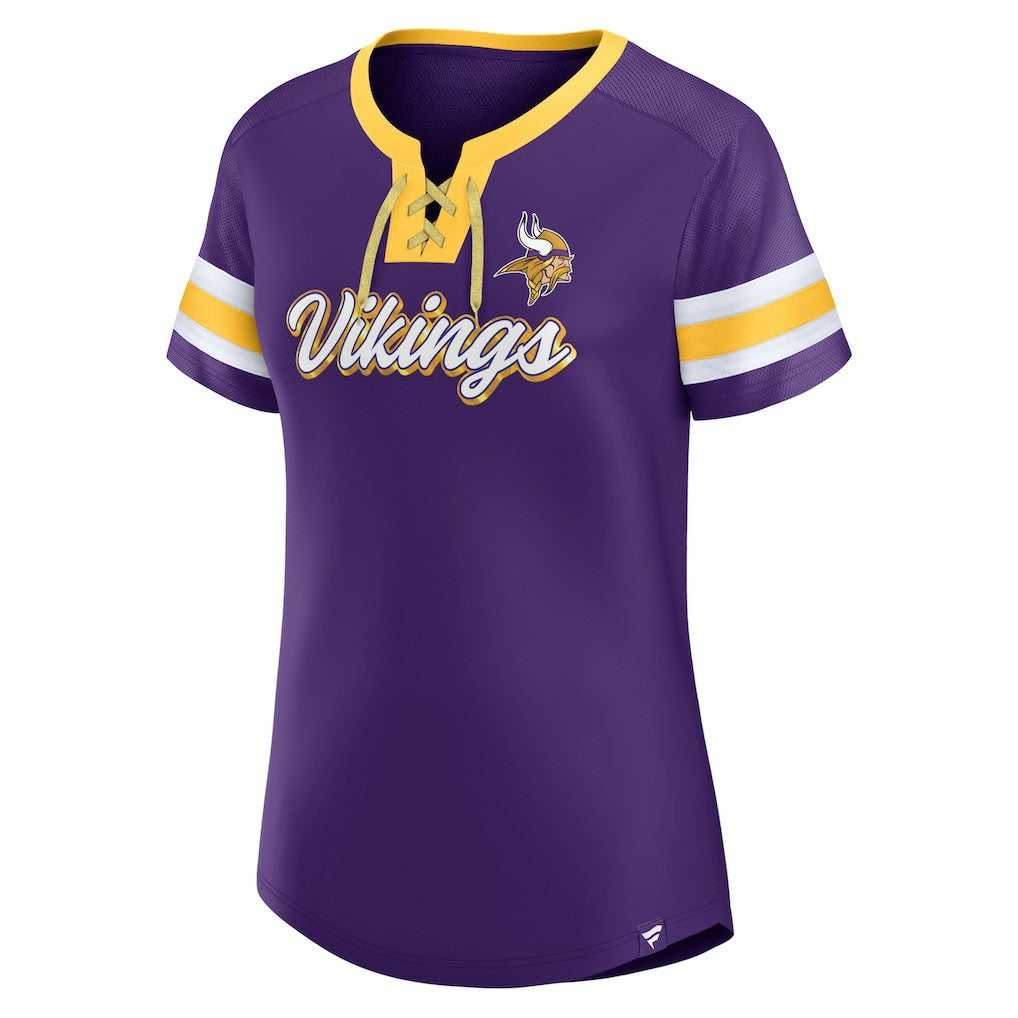 Minnesota Vikings Women's Original State Lace-Up T-Shirt Purple