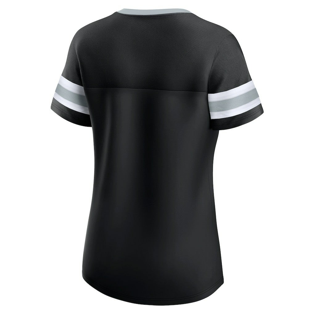 Las Vegas Raiders Women's Original State Lace-Up T-Shirt Black