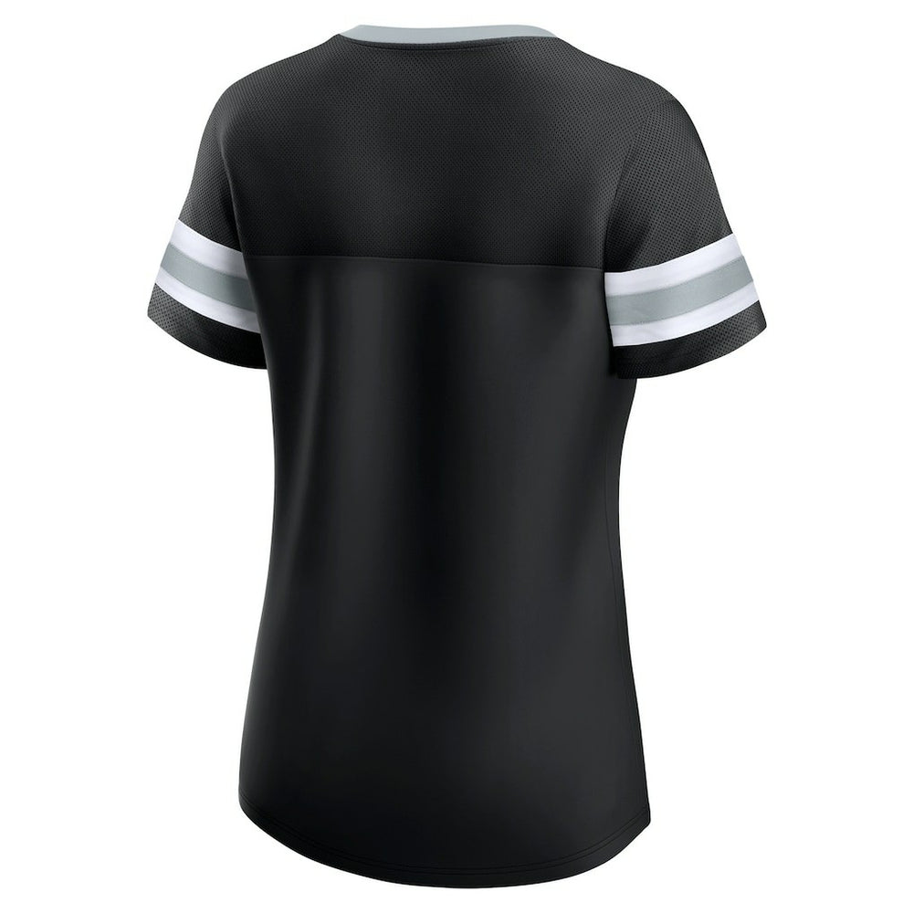 Las Vegas Raiders Women's Original State Lace-Up T-Shirt Black