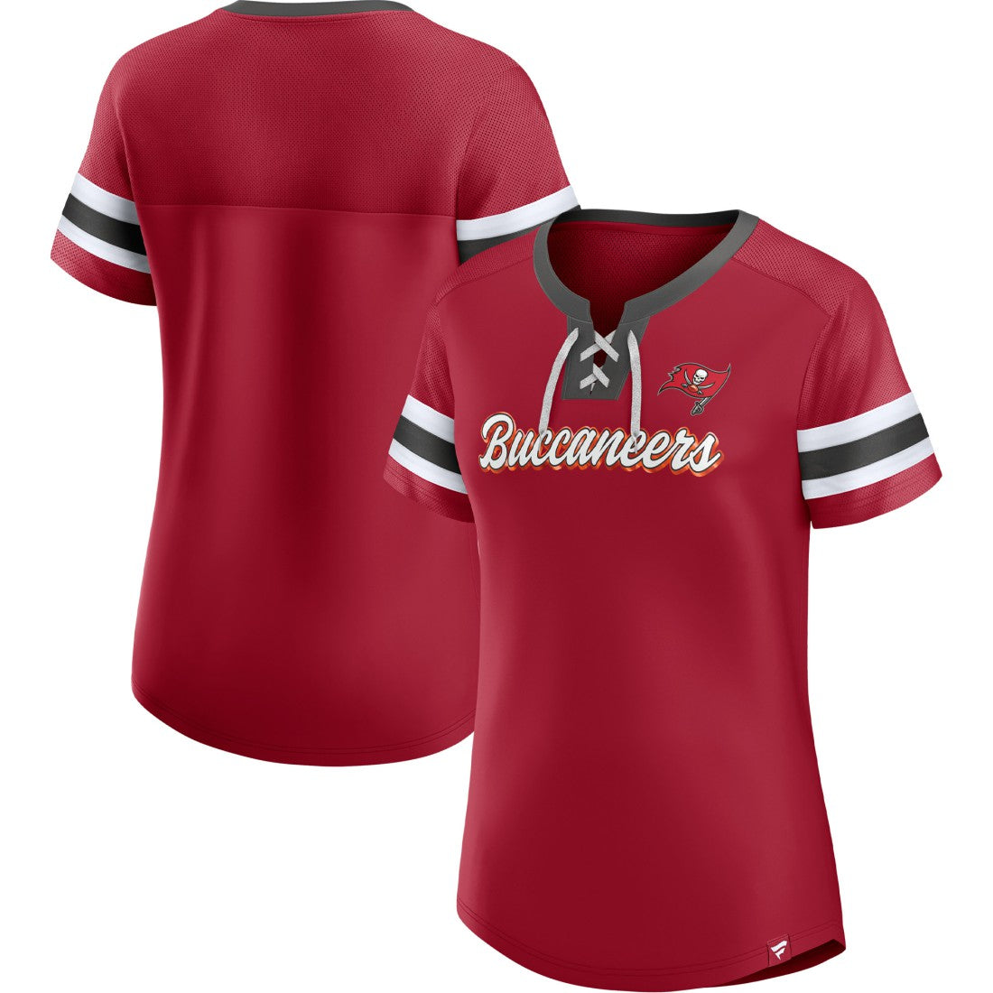 Tampa Bay Buccaneers Women's Original State Lace-Up T-Shirt Red