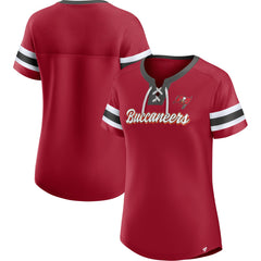 Tampa Bay Buccaneers Women's Original State Lace-Up T-Shirt Red