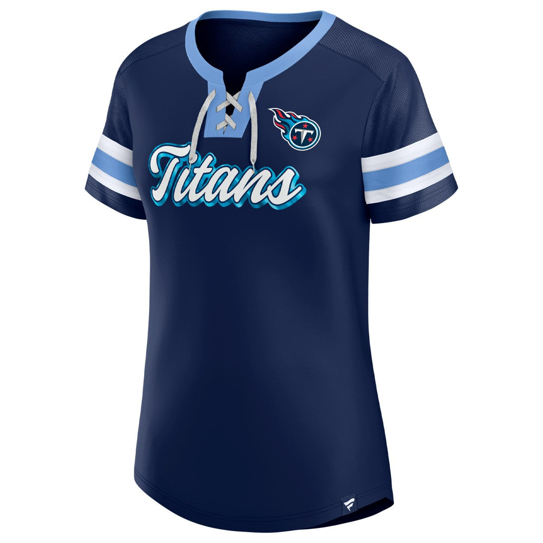 Tennessee Titans Women's Original State Lace-Up T-Shirt Navy