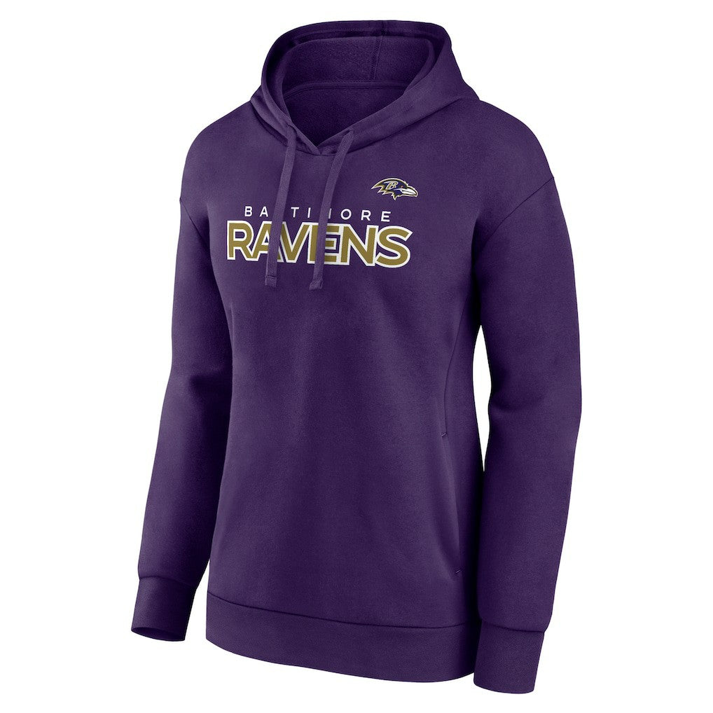 Baltimore Ravens Women's Iconic Cotton Fleece Checklist Pullover Hoodie Purple