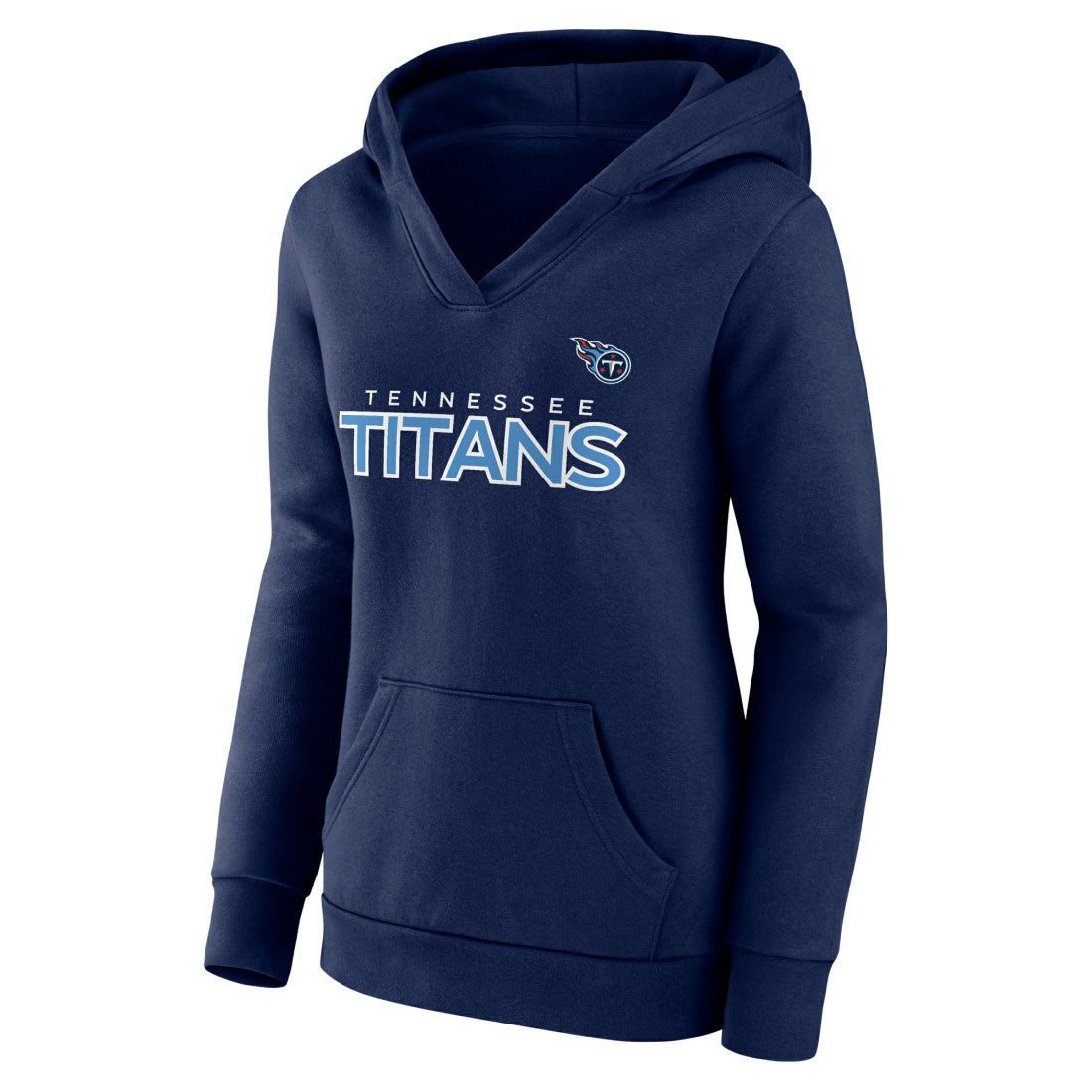 Tennessee Titans Women's Iconic Cotton Fleece Checklist Pullover Hoodie Navy