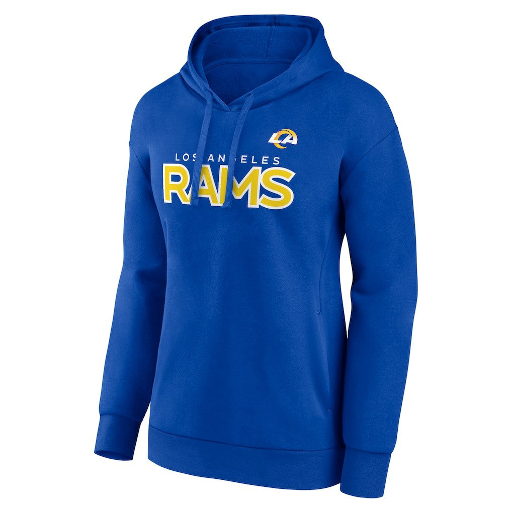 Los Angeles Rams Women's Iconic Cotton Fleece Checklist Pullover Hoodie Royal