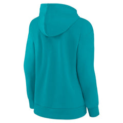 Miami Dolphins Women's Iconic Cotton Fleece Checklist Pullover Hoodie Aqua