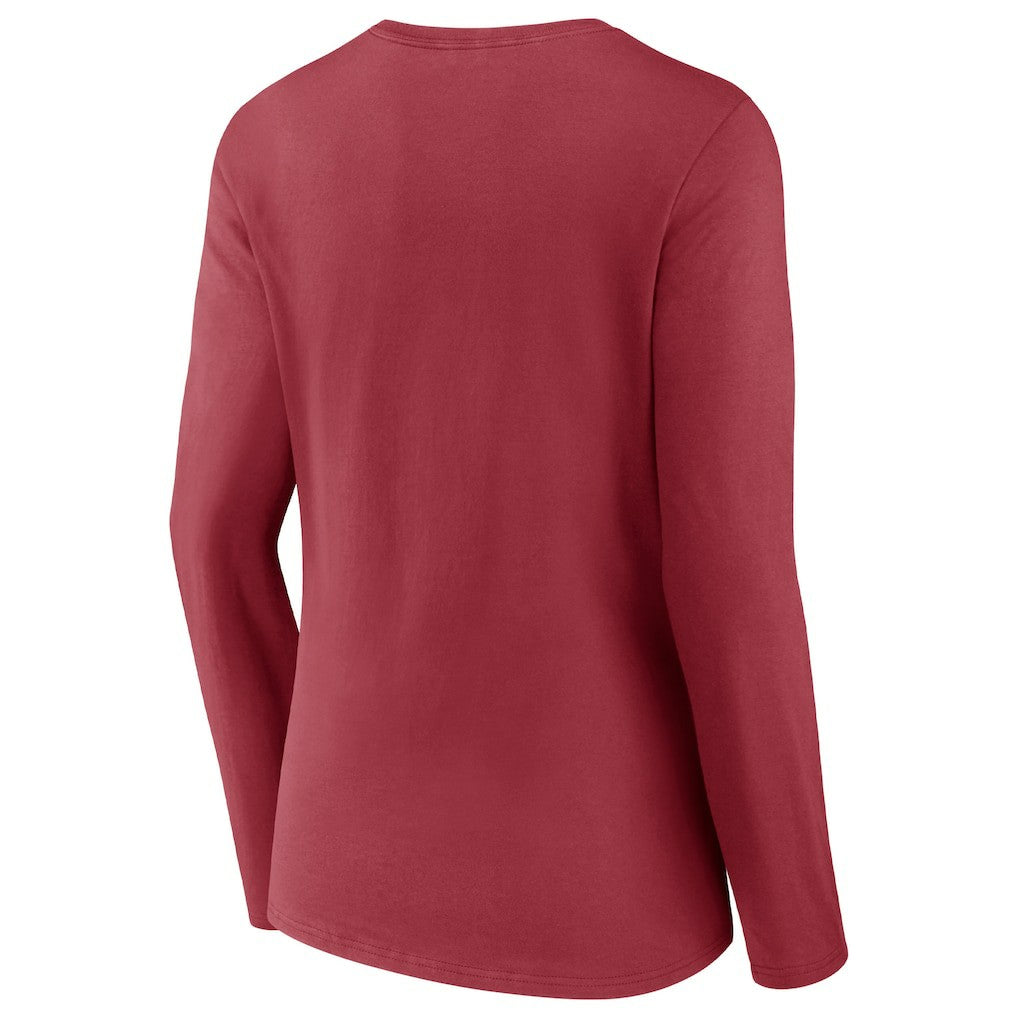 Arizona Cardinals Women's Drive Forward V-Neck Long Sleeve T-Shirt Cardinal