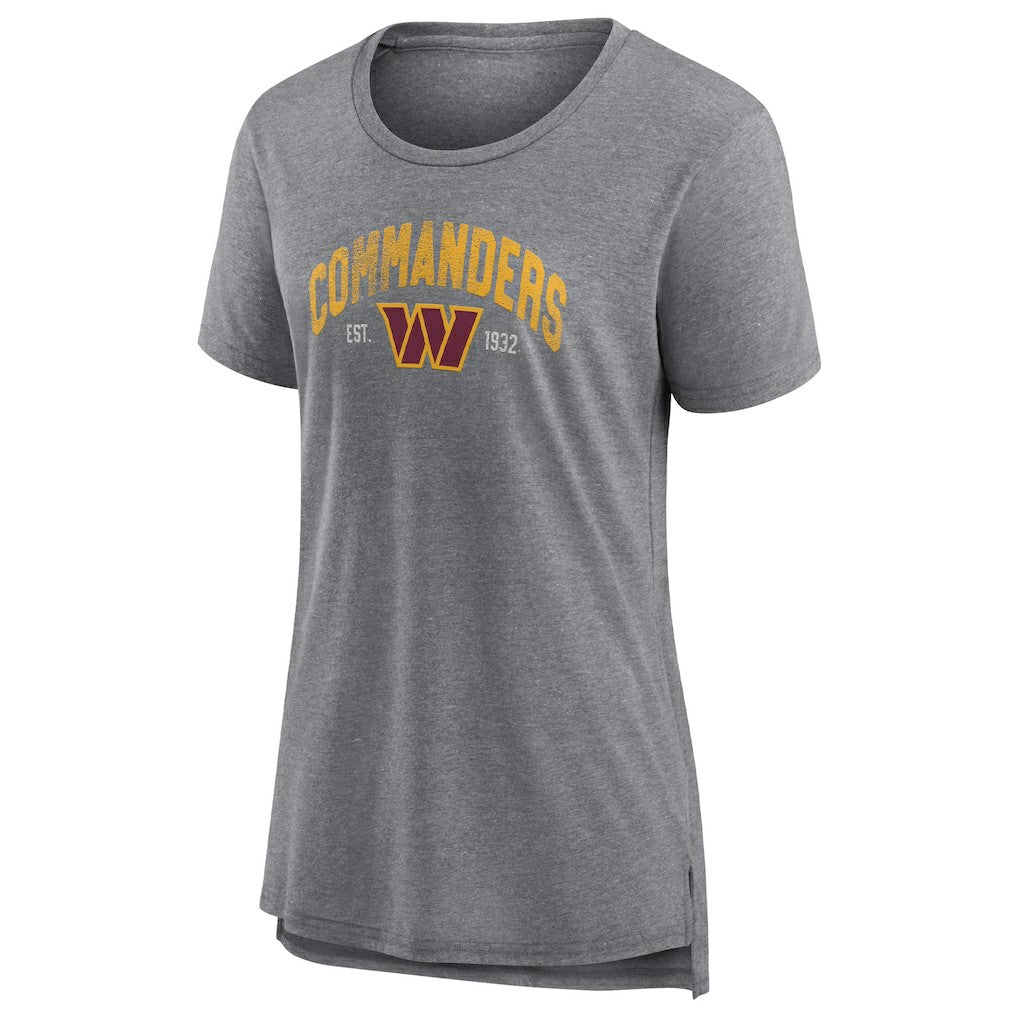 Washington Commanders Women's Drop Back Modern T-Shirt Heathered Gray