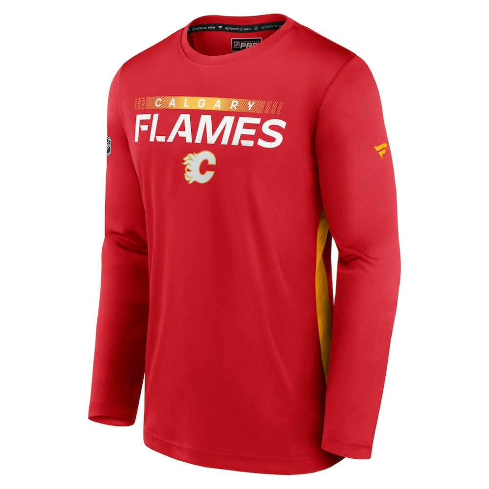 NHL Calgary Flames Fanatics Authentic Pro Rink Performance Long Sleeve T-Shirt - Red