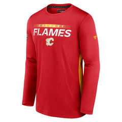 NHL Calgary Flames Fanatics Authentic Pro Rink Performance Long Sleeve T-Shirt - Red