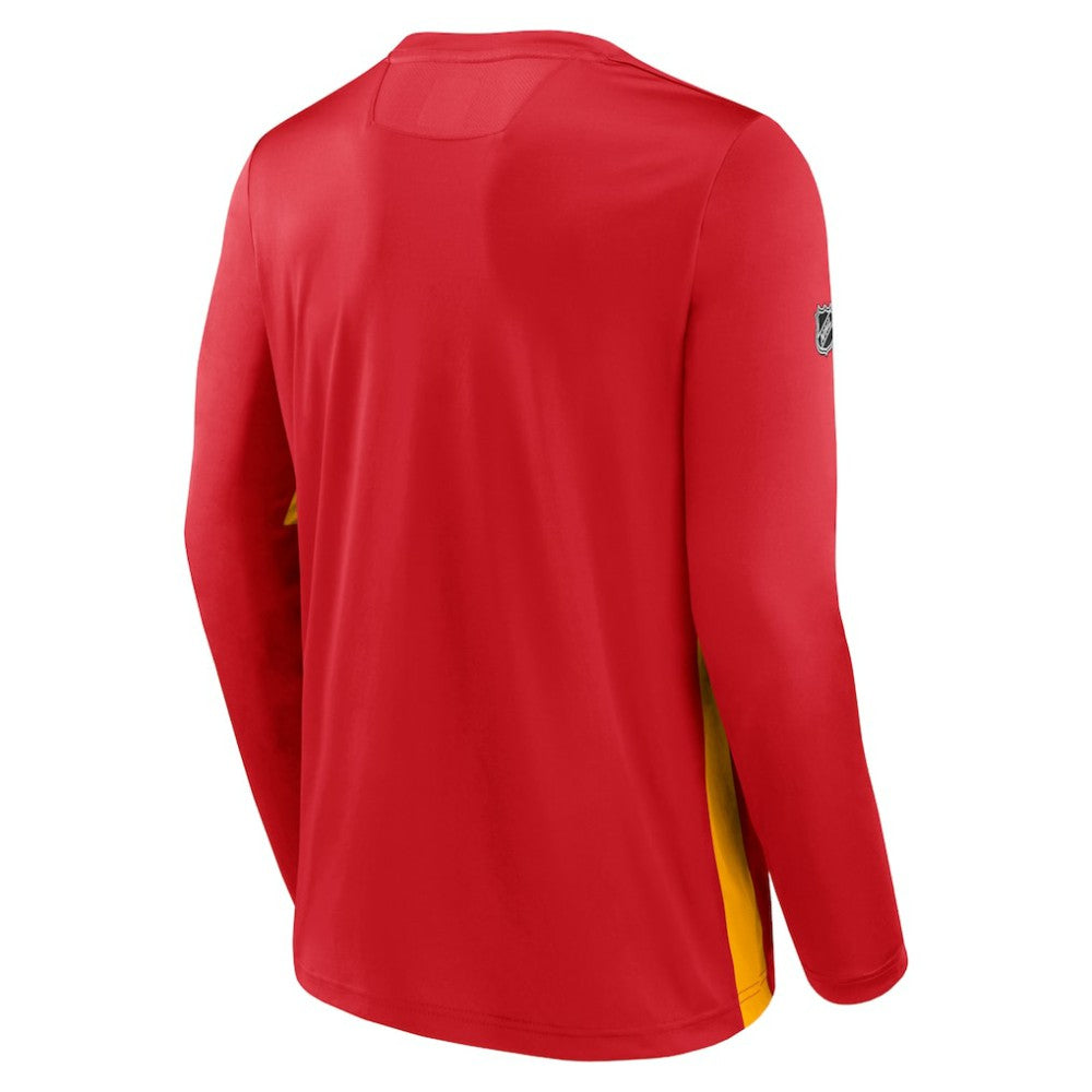 NHL Calgary Flames Fanatics Authentic Pro Rink Performance Long Sleeve T-Shirt - Red