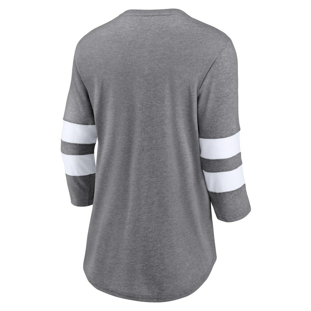 Cleveland Browns Women's Primary Logo 3/4 Sleeve Scoop Neck T-Shirt Heathered Gray