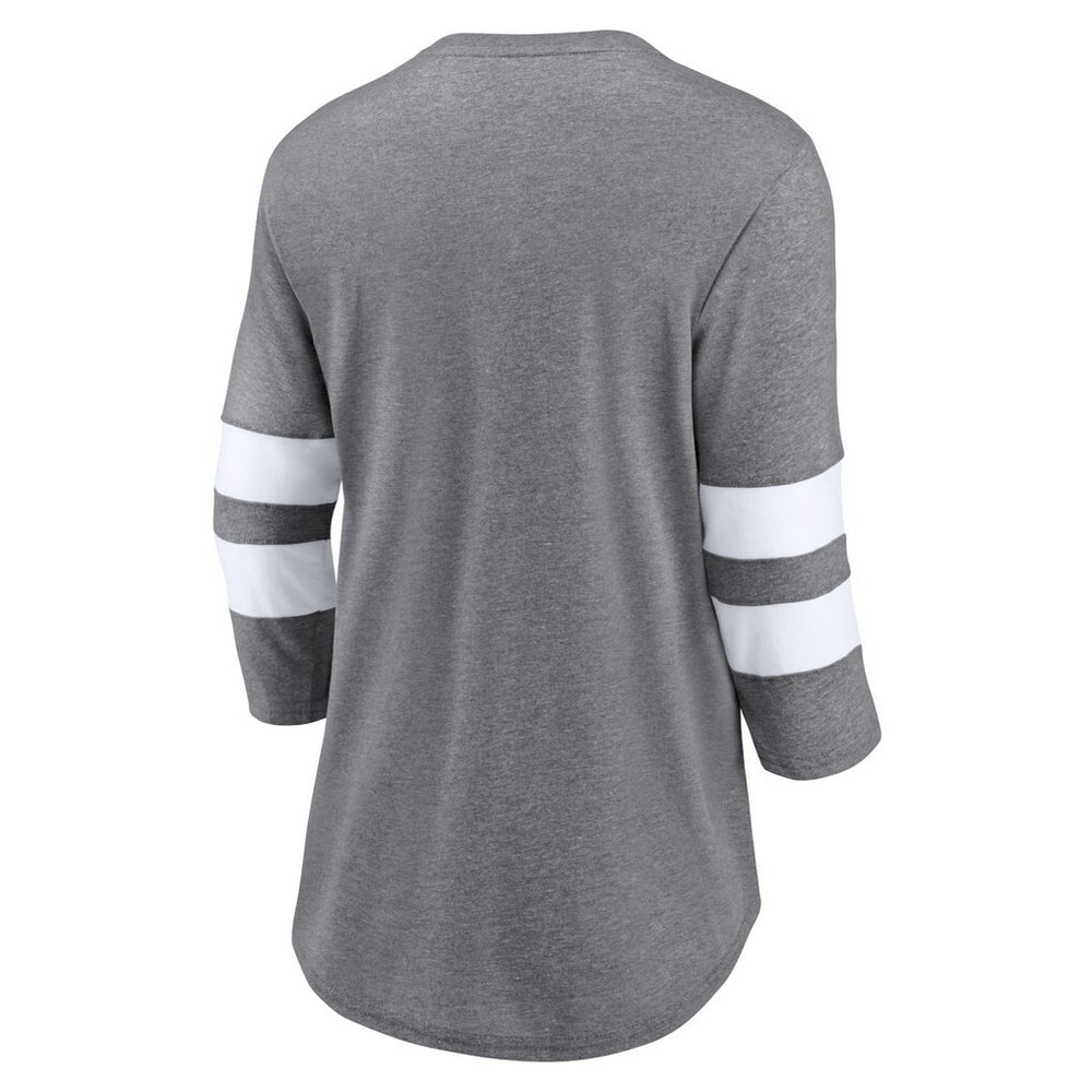 Cleveland Browns Women's Primary Logo 3/4 Sleeve Scoop Neck T-Shirt Heathered Gray
