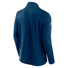 NHL Seattle Kraken Fanatics Authentic Pro Rink Quartet-Zip Jacket - Heather Deep Sea Blue