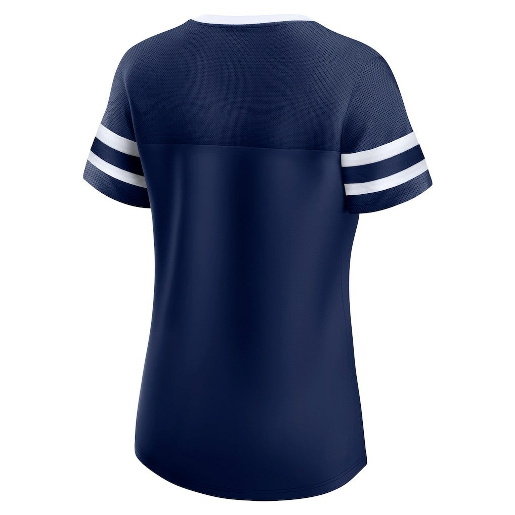 Dallas Cowboys Women's Original State Lace-Up T-Shirt Navy