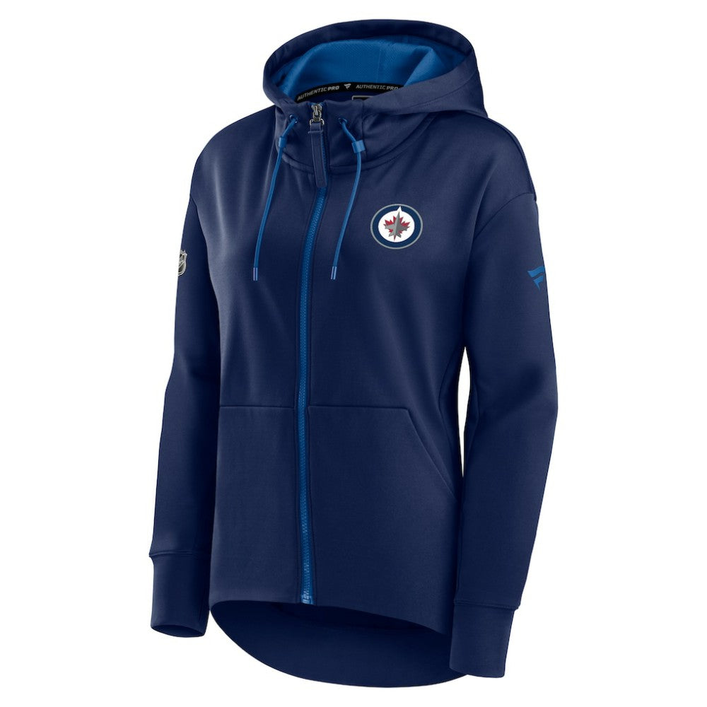NHL Winnipeg Jets Fanatics Women's Authentic Pro Rink Full-Zip Hoodie - Navy