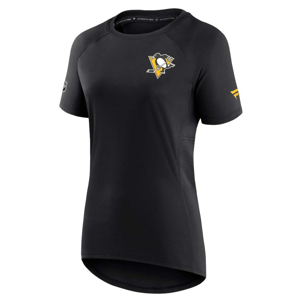 NHL Pittsburgh Penguins Fanatics Women's Authentic Pro Rink Raglan Tech T-Shirt - Black