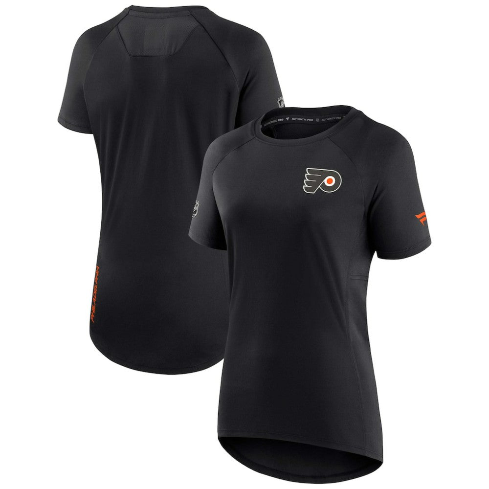 NHL Philadelphia Flyers Fanatics Women's Authentic Pro Rink Raglan Tech T-Shirt - Black