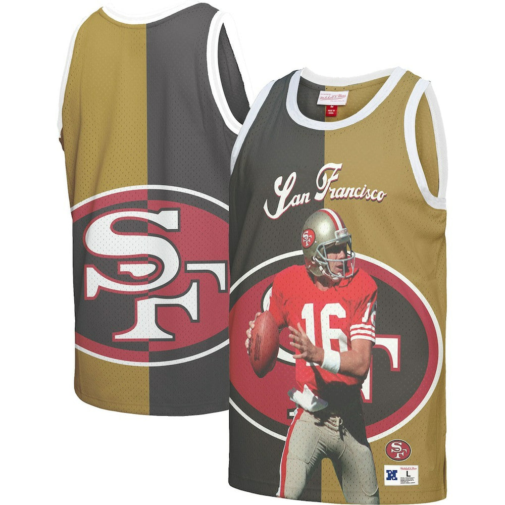 Joe Montana San Francisco 49ers Retired Player Graphic Tank Top Black/Gold
