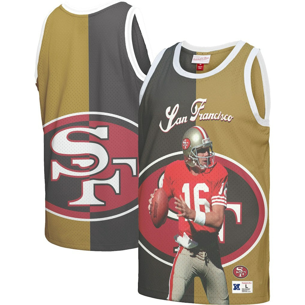 Joe Montana San Francisco 49ers Retired Player Graphic Tank Top Black/Gold