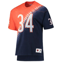 Walter Payton Chicago Bears Retired Player Name & Number Diagonal Tie-Dye V-Neck T-Shirt Orange/Navy