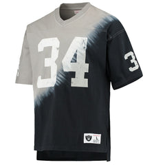 Bo Jackson Las Vegas Raiders Retired Player Name & Number Diagonal Tie-Dye V-Neck T-Shirt Black/Silver