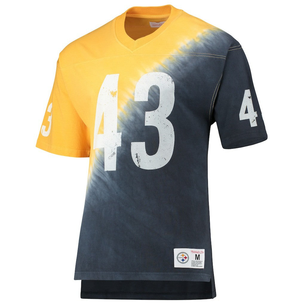 Troy Polamalu Pittsburgh Steelers Retired Player Name & Number Diagonal Tie-Dye V-Neck T-Shirt Gold/Black