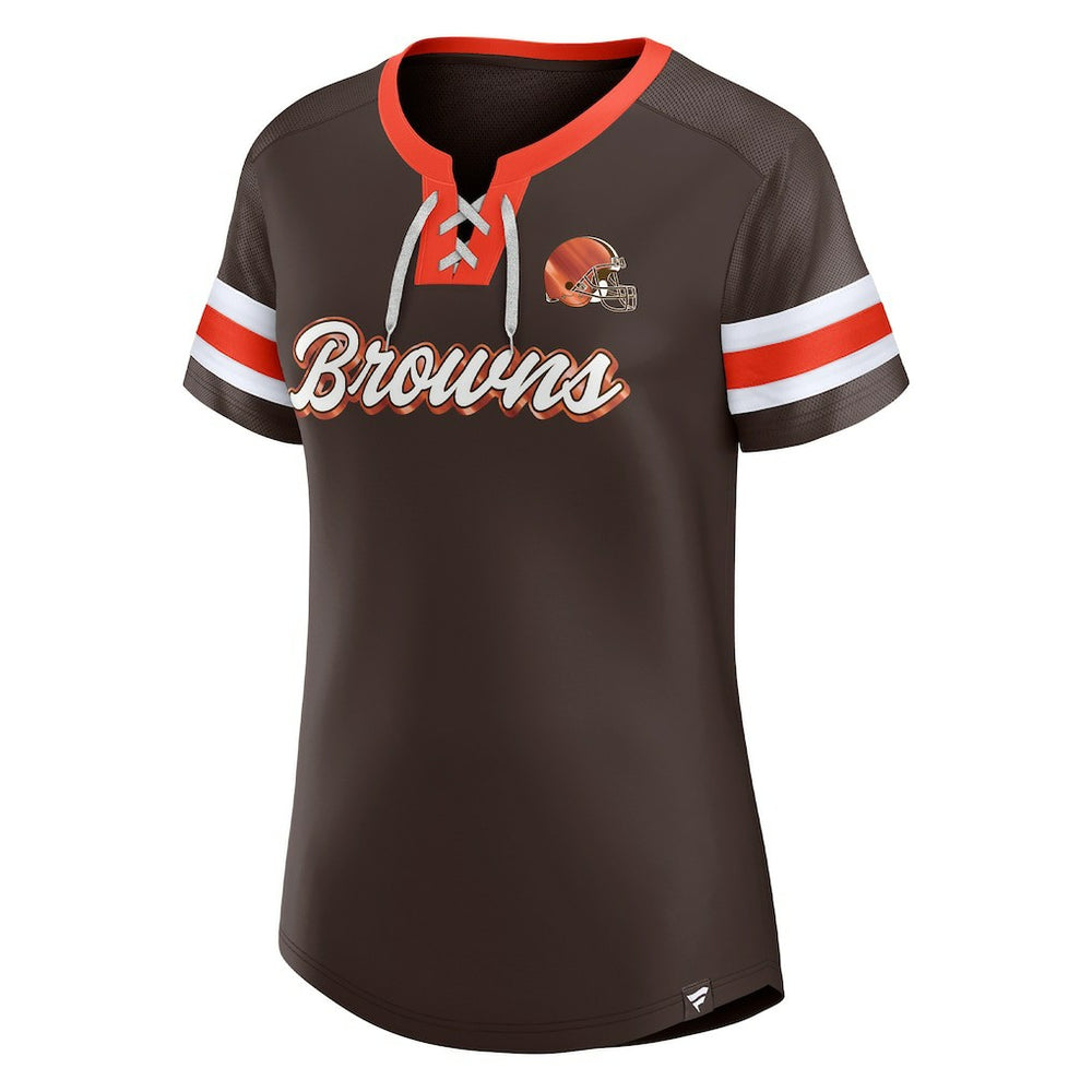 Baker Mayfield Cleveland Browns Women's Athena Name & Number Notch Neck T-Shirt Brown