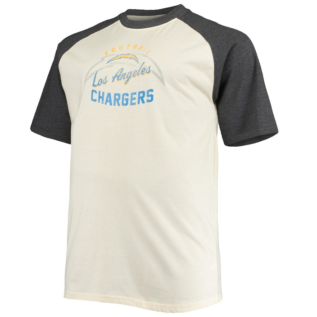 Justin Herbert Los Angeles Chargers Big & Tall Player Name & Number Raglan T-Shirt Oatmeal