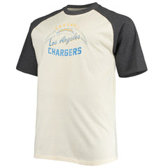 Justin Herbert Los Angeles Chargers Big & Tall Player Name & Number Raglan T-Shirt Oatmeal