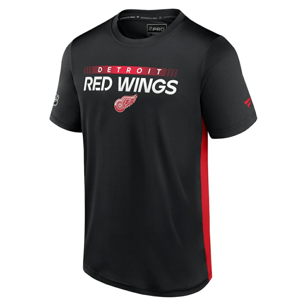 NHL Detroit Red Wings Fanatics Authentic Pro Rink Tech T-Shirt - Black/Red