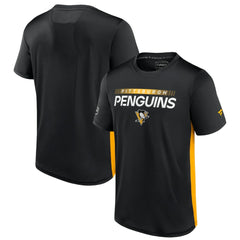 NHL Pittsburgh Penguins Fanatics Authentic Pro Rink Tech T-Shirt - Black/Gold