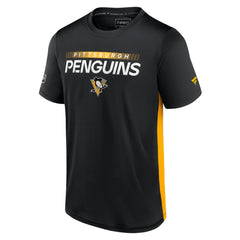 NHL Pittsburgh Penguins Fanatics Authentic Pro Rink Tech T-Shirt - Black/Gold