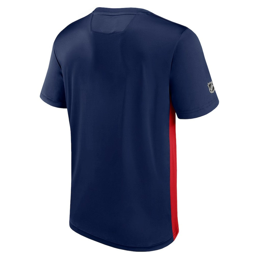 NHL Columbus Blue Jackets Fanatics Authentic Pro Rink Tech T-Shirt - Navy/Red