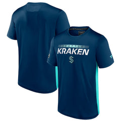 NHL Seattle Kraken Fanatics Authentic Pro Rink Tech T-Shirt - Deep Sea Blue/Light Blue