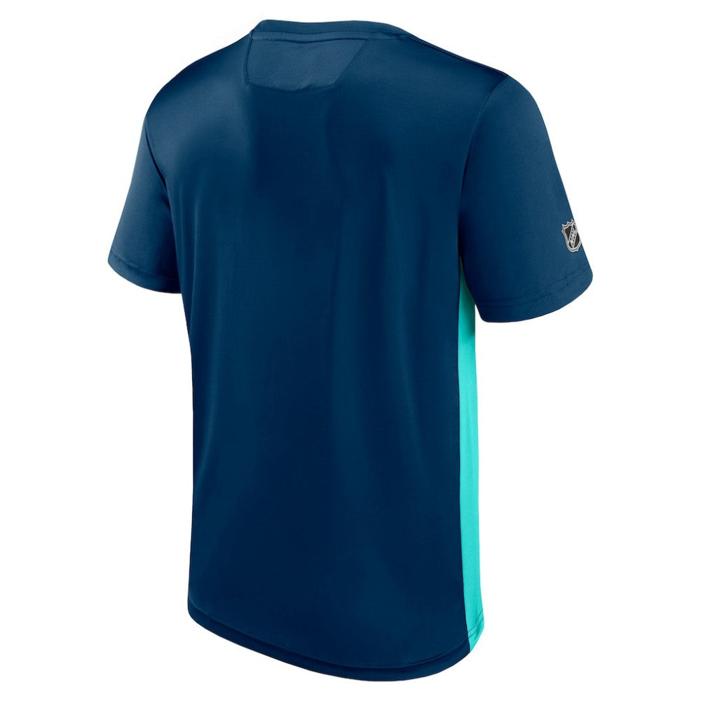 NHL Seattle Kraken Fanatics Authentic Pro Rink Tech T-Shirt - Deep Sea Blue/Light Blue