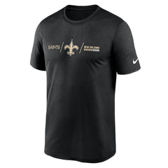 New Orleans Saints Horizontal Lockup Legend Performance T-Shirt Black