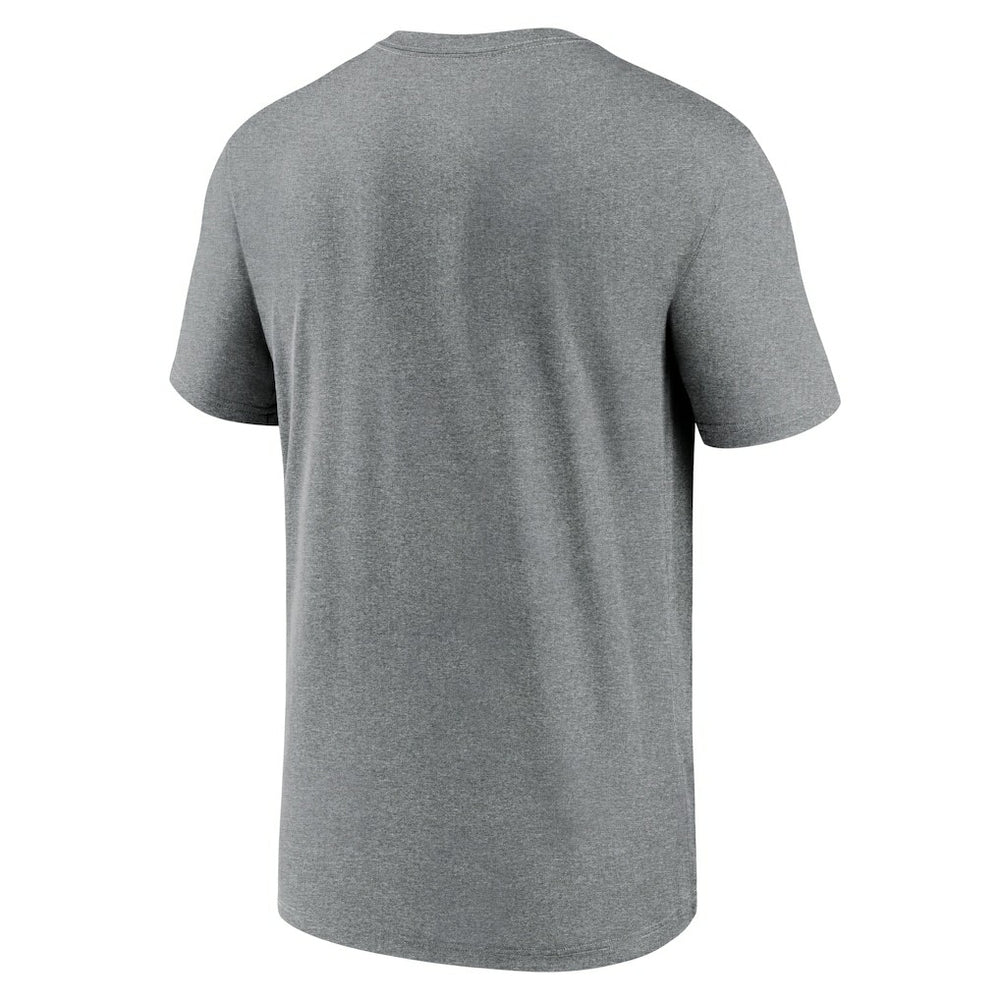 New Orleans Saints Horizontal Lockup Legend Performance T-Shirt Heathered Charcoal