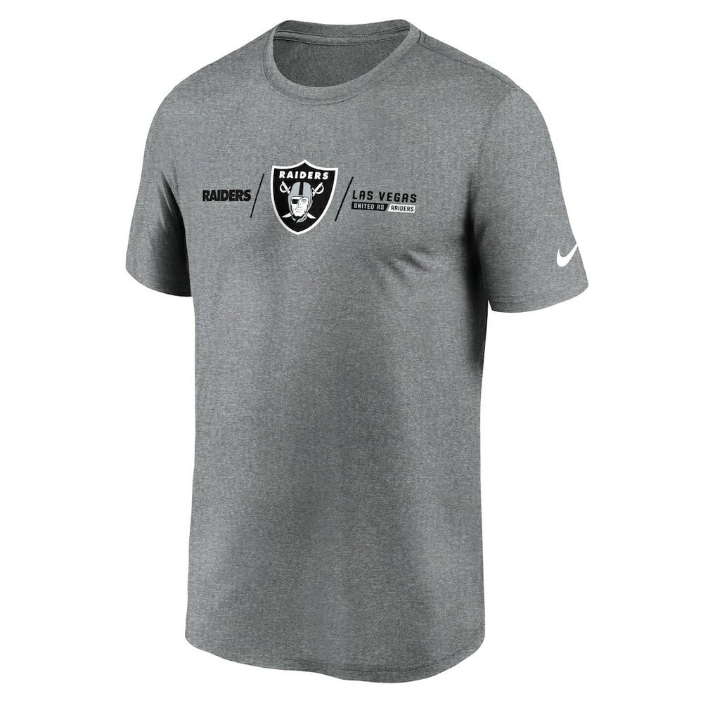 Las Vegas Raiders Horizontal Lockup Legend Performance T-Shirt Heather Charcoal