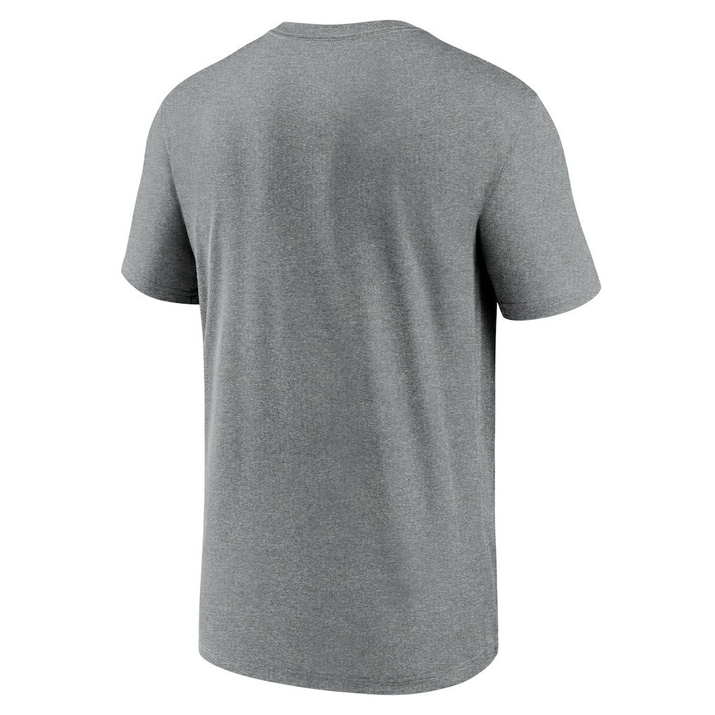 Las Vegas Raiders Horizontal Lockup Legend Performance T-Shirt Heather Charcoal