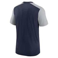 Seattle Seahawks Color Block Team Name T-Shirt Heathered College Navy/Heathered Gray