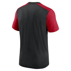 Atlanta Falcons Color Block Team Name T-Shirt Heathered Black/Heathered Red