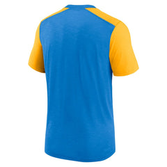 Los Angeles Chargers Color Block Team Name T-Shirt Heathered Powder Blue/Heathered Gold