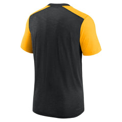 Pittsburgh Steelers Color Block Team Name T-Shirt Heathered Black/Heathered Gold