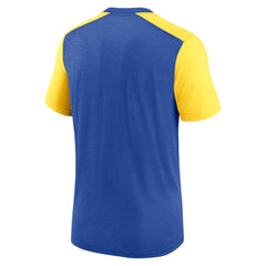 Los Angeles Rams Color Block Team Name T-Shirt Heathered Royal/Heathered Gold
