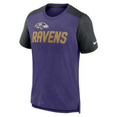 Baltimore Ravens Color Block Team Name T-Shirt Heathered Purple/Heathered Black