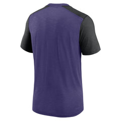 Baltimore Ravens Color Block Team Name T-Shirt Heathered Purple/Heathered Black