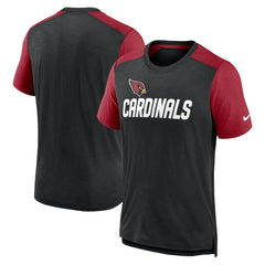 Arizona Cardinals Color Block Team Name T-Shirt Heathered Black/Heathered Cardinal