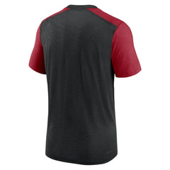 Arizona Cardinals Color Block Team Name T-Shirt Heathered Black/Heathered Cardinal